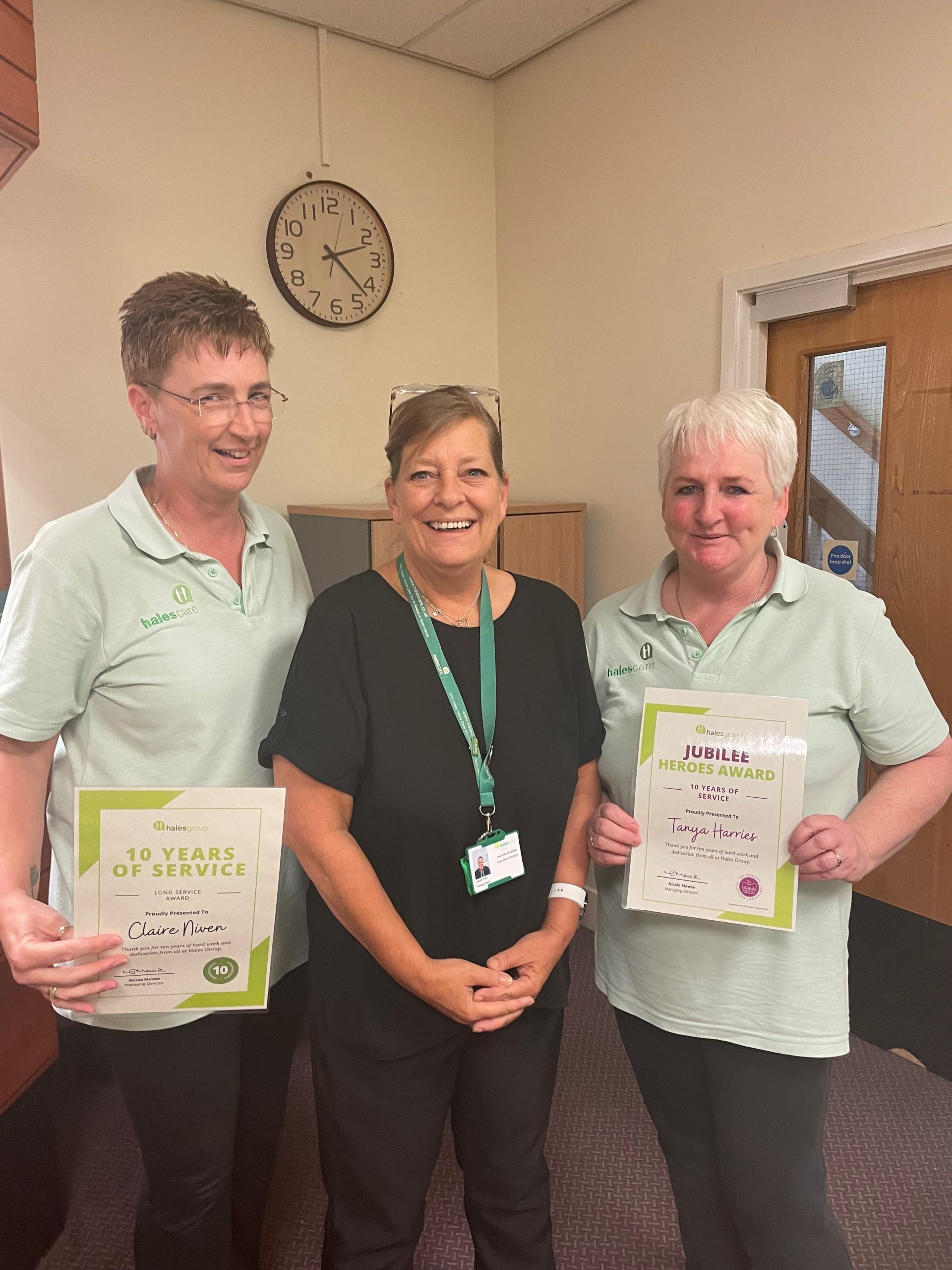 Care Workers presented with long service award in Grimsby
