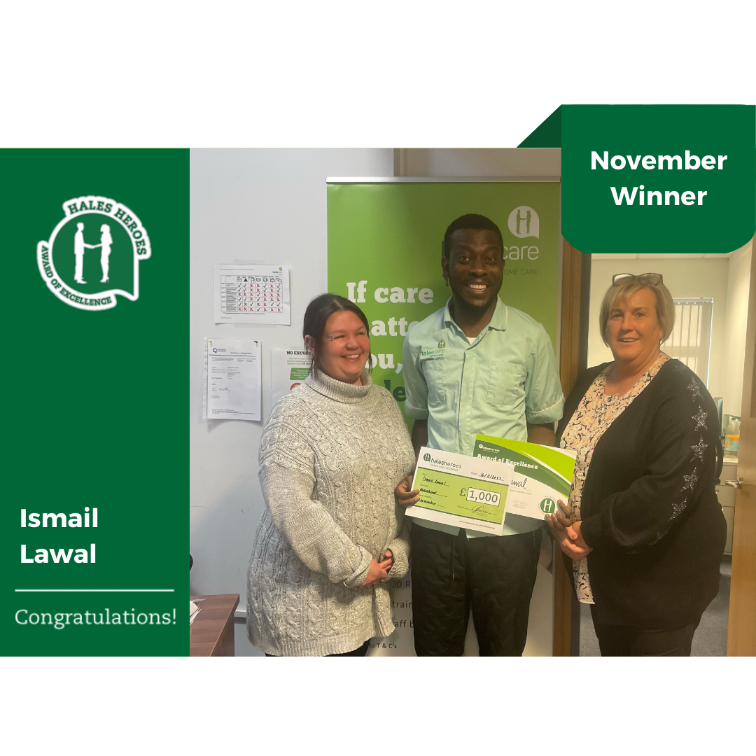 Hales Heroes December draw winner Ismail Lawal