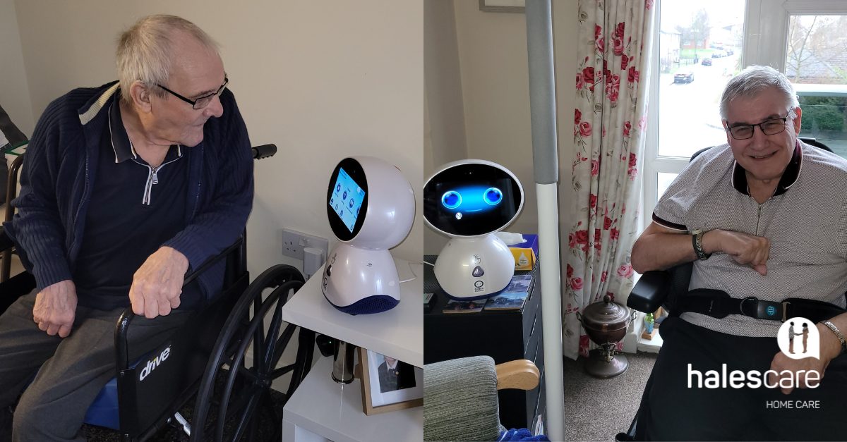 ashby meadows service users with a companion robot