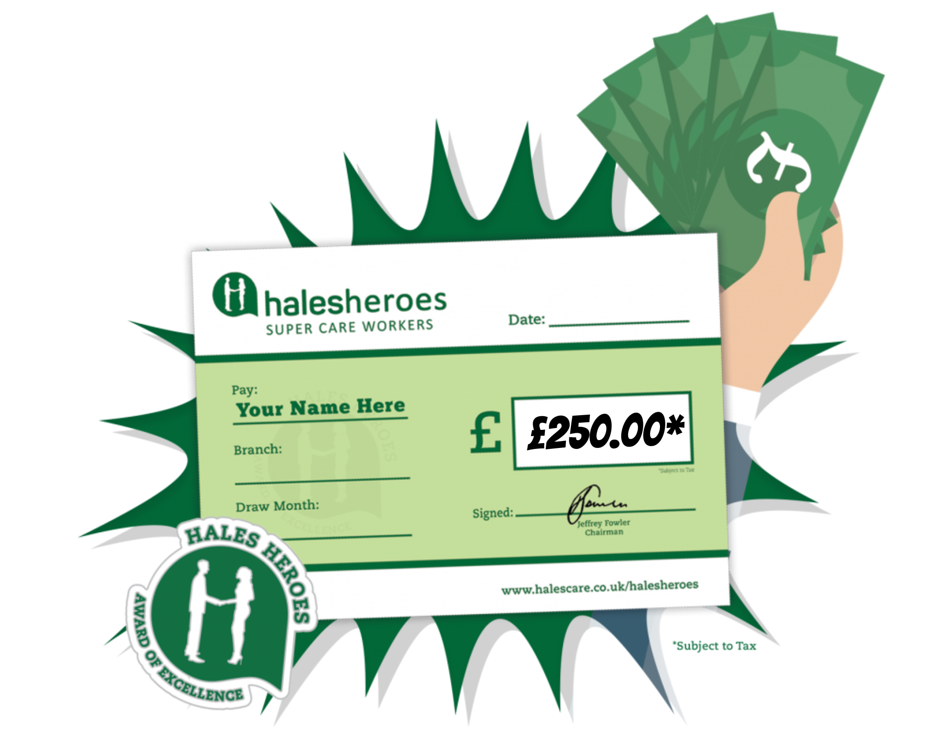 250 cheque - hales heroes