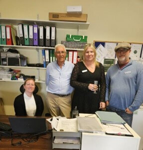 Hales staff member with Swaffham Councillors Steph Cooper, David Braithwaite and Graham Edwards